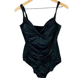 Trimshaper Black One Piece Swimsuit